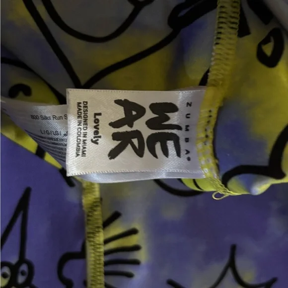 Vibrant Blue and Yellow Graphic leggings - Picture 2 of 2